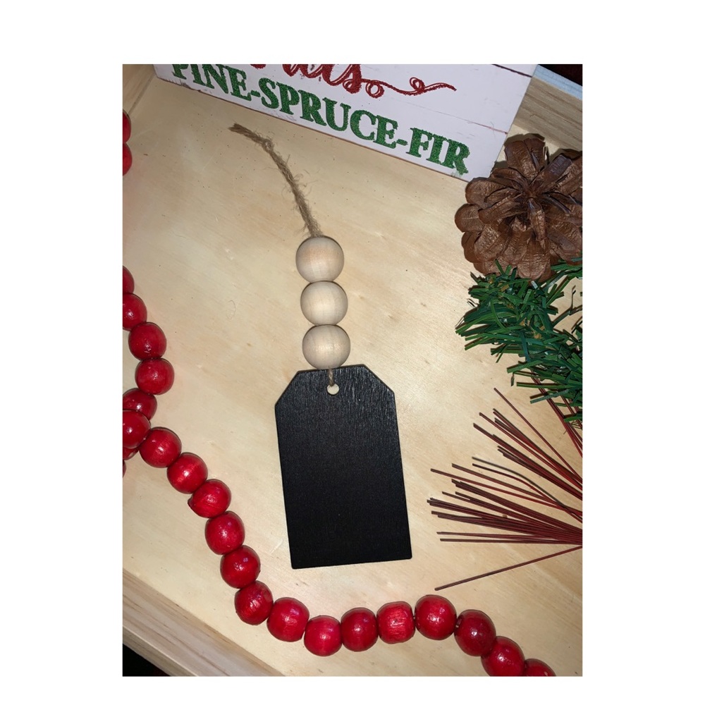 Handmade Blank Beaded Chalkboard Gift Tag